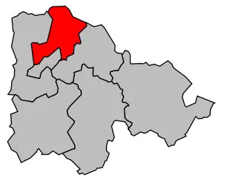 Kanton na mapě arrondissementu Sedan