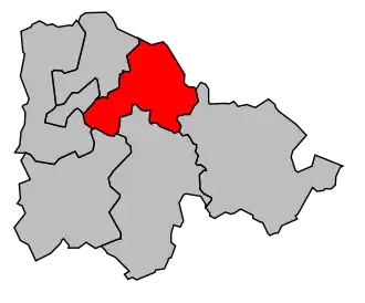 Kanton na mapě arrondissementu Sedan