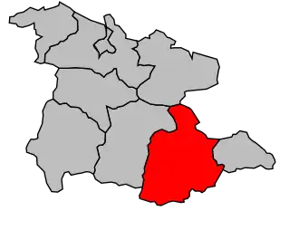 Kanton na mapě arrondissementu Foix