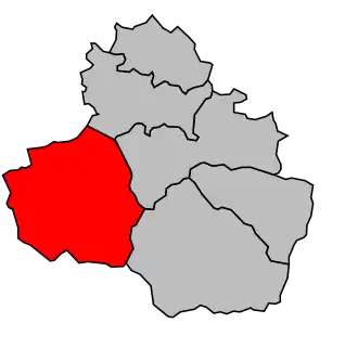 Kanton na mapě arrondissementu Saint-Girons