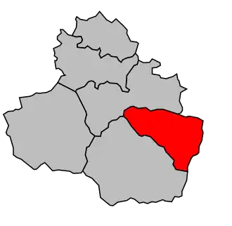 Kanton na mapě arrondissementu Saint-Girons