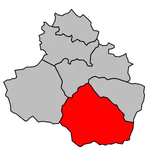 Kanton na mapě arrondissementu Saint-Girons