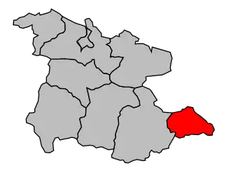 Kanton na mapě arrondissementu Foix