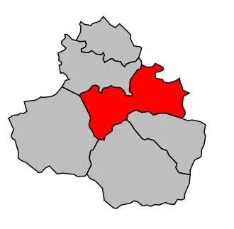 Kanton na mapě arrondissementu Saint-Girons