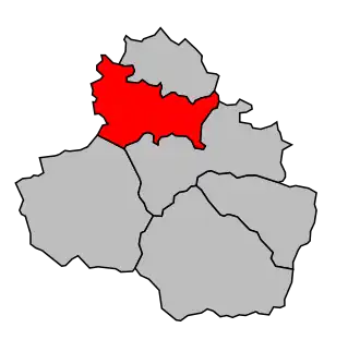 Kanton na mapě arrondissementu Saint-Girons