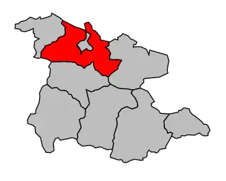 Kanton na mapě arrondissementu Foix