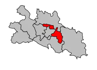 Kanton na mapě arrondissementu Pamiers