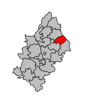 Kanton na mapě arrondissementu Rodez