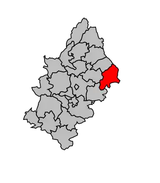 Kanton na mapě arrondissementu Rodez