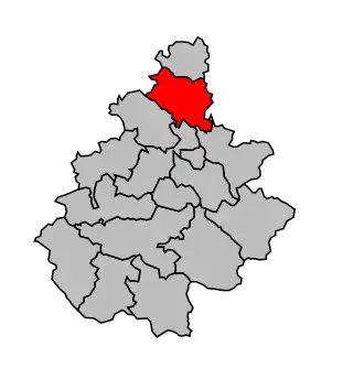 Kanton na mapě arrondissementu Millau