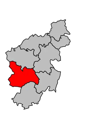 Kanton na mapě arrondissementu Villefranche-de-Rouergue