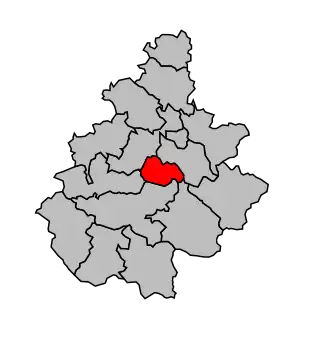 Kanton na mapě arrondissementu Millau