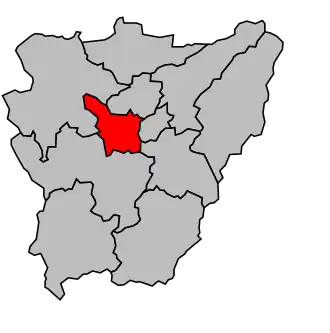 Kanton na mapě arrondissementu Aurillac