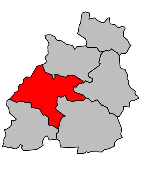 Kanton na mapě arrondissementu Mauriac