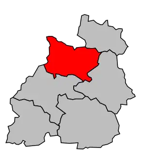 Kanton na mapě arrondissementu Mauriac