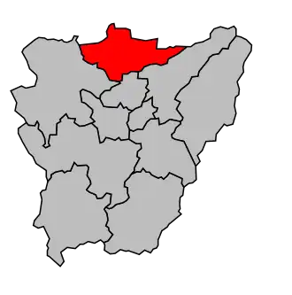 Kanton na mapě arrondissementu Aurillac