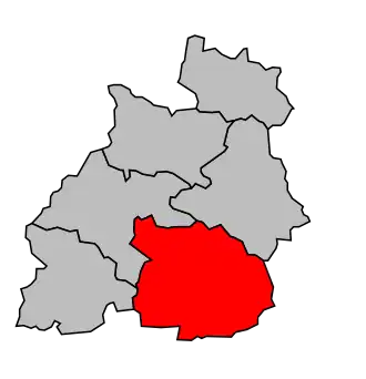 Kanton na mapě arrondissementu Mauriac