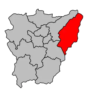 Kanton na mapě arrondissementu Aurillac