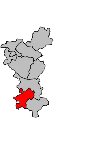 Kanton na mapě arrondissementu Cognac