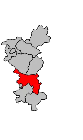 Kanton na mapě arrondissementu Cognac