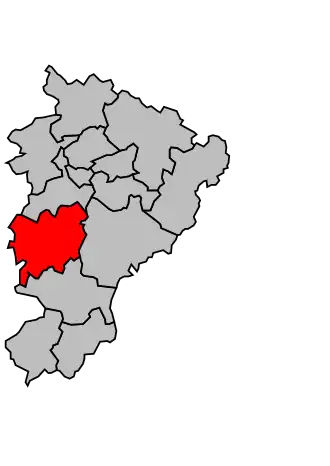 Kanton na mapě arrondissementu Angoulême