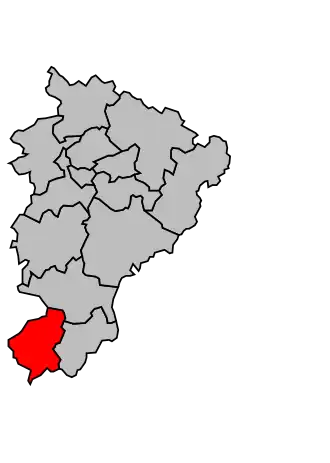 Kanton na mapě arrondissementu Angoulême