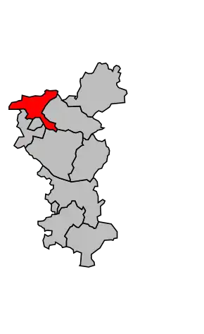 Kanton na mapě arrondissementu Cognac