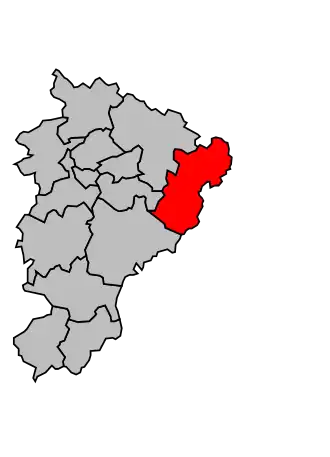 Kanton na mapě arrondissementu Angoulême