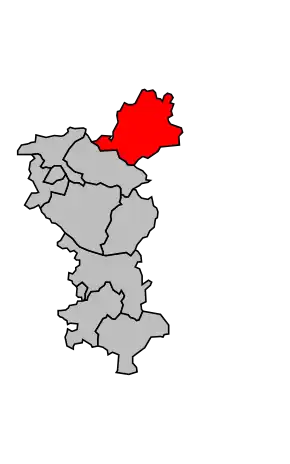 Kanton na mapě arrondissementu Cognac