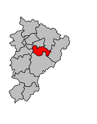 Kanton na mapě arrondissementu Angoulême