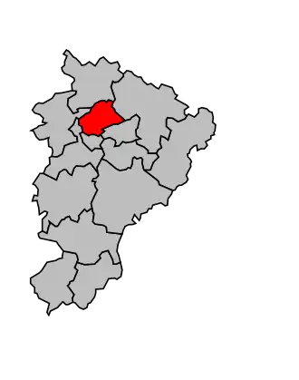 Kanton na mapě arrondissementu Angoulême