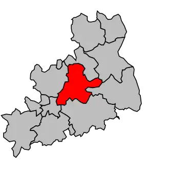 Kanton na mapě arrondissementu Bourges