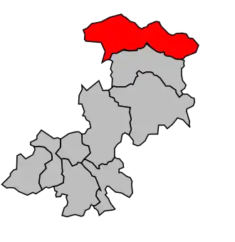 Kanton na mapě arrondissementu Vierzon