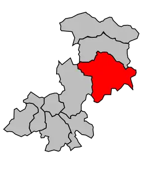 Kanton na mapě arrondissementu Vierzon