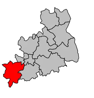 Kanton na mapě arrondissementu Bourges