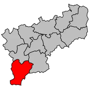 Kanton na mapě arrondissementu Saint-Amand-Montrond