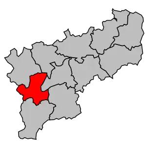 Kanton na mapě arrondissementu Saint-Amand-Montrond