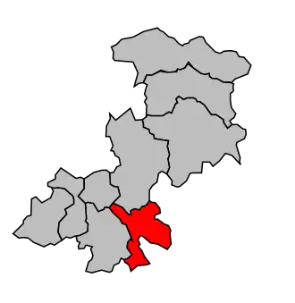 Kanton na mapě arrondissementu Vierzon