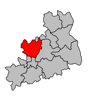 Kanton na mapě arrondissementu Bourges