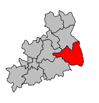 Kanton na mapě arrondissementu Bourges