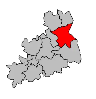 Kanton na mapě arrondissementu Bourges