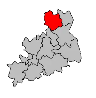 Kanton na mapě arrondissementu Bourges