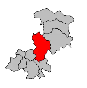 Kanton na mapě arrondissementu Vierzon