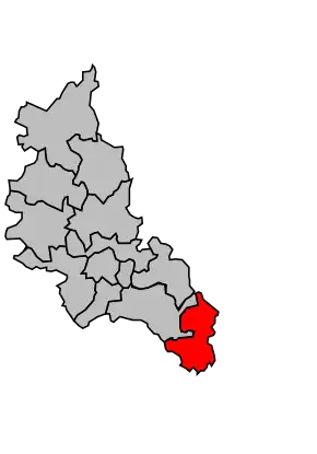 Kanton na mapě arrondissementu Brive-la-Gaillarde