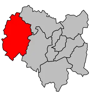 Kanton na mapě arrondissementu Ussel