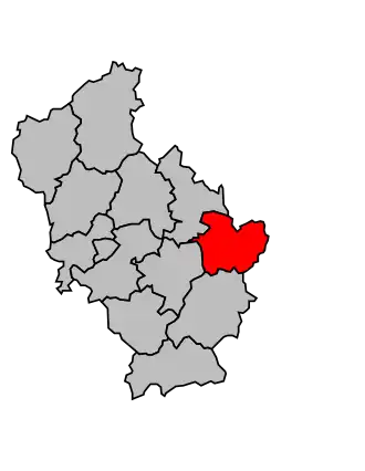 Kanton na mapě arrondissementu Tulle