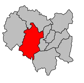 Kanton na mapě arrondissementu Ussel