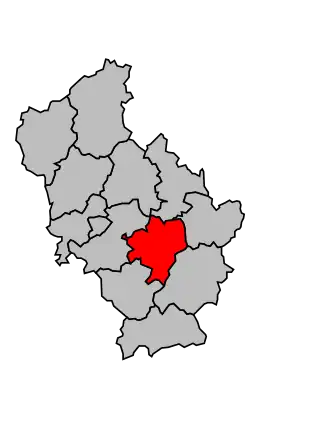 Kanton na mapě arrondissementu Tulle