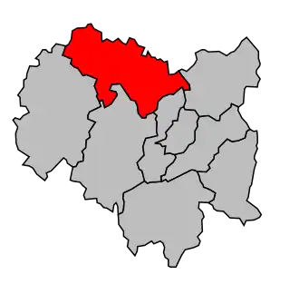 Kanton na mapě arrondissementu Ussel