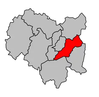 Kanton na mapě arrondissementu Ussel